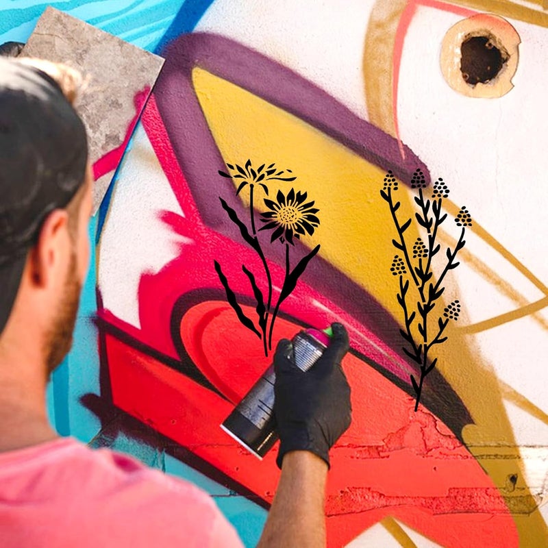 Jeffdad Stencils for Painting on Wood, Reusable Flower Stencils Painting Crafts Templates Drawing Stencil for Painting on Wood, Wall, Furniture(18) - Image 5